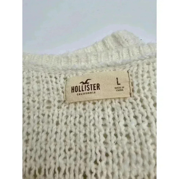Hollister Women's Large White Knit Sweater - Picture 4 of 8